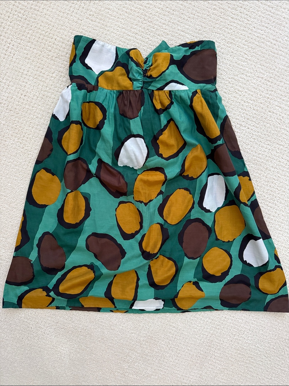 Vanitas Green Strapless Polka Dot Sundress, Size: L